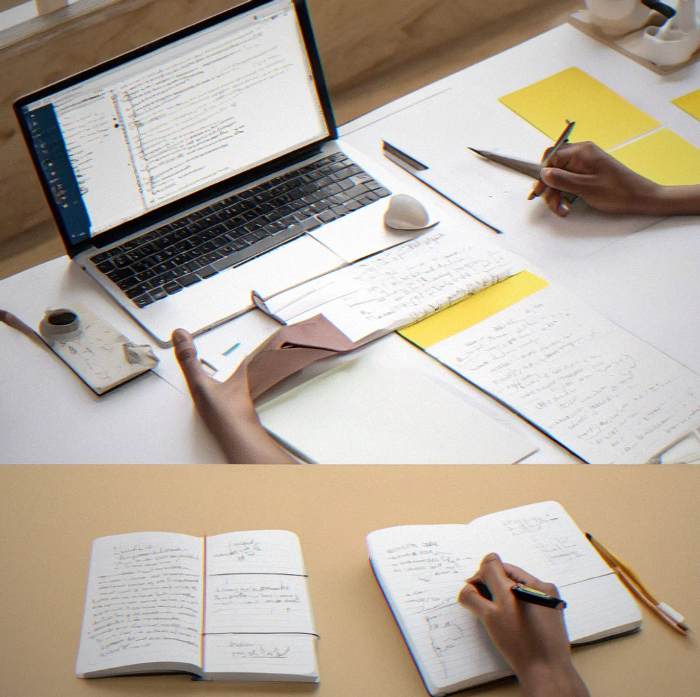 Minimalist note-taking interface with markdown formatting, showing a quick idea capture flow