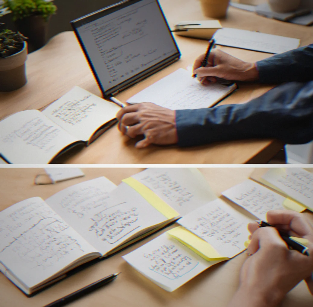 Well-formatted note showing clear heading hierarchy, bullet points and whitespace preventing cognitive overload