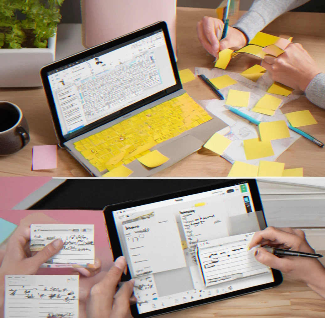 Visual showing how notes scattered across multiple apps get pulled together into one Softnote workspace